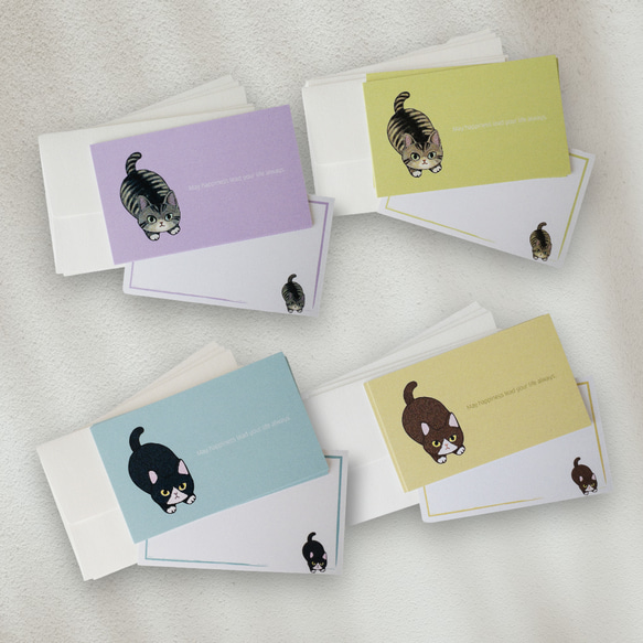メッセージカード封筒セット （子猫） 1枚目の画像