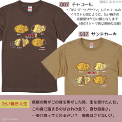 たい焼きTシャツ・カラーB  子供ー大人XL 選べる12色ディープカラー  あなたを鯛焼きに例えると？  タイヤキ診断 2枚目の画像