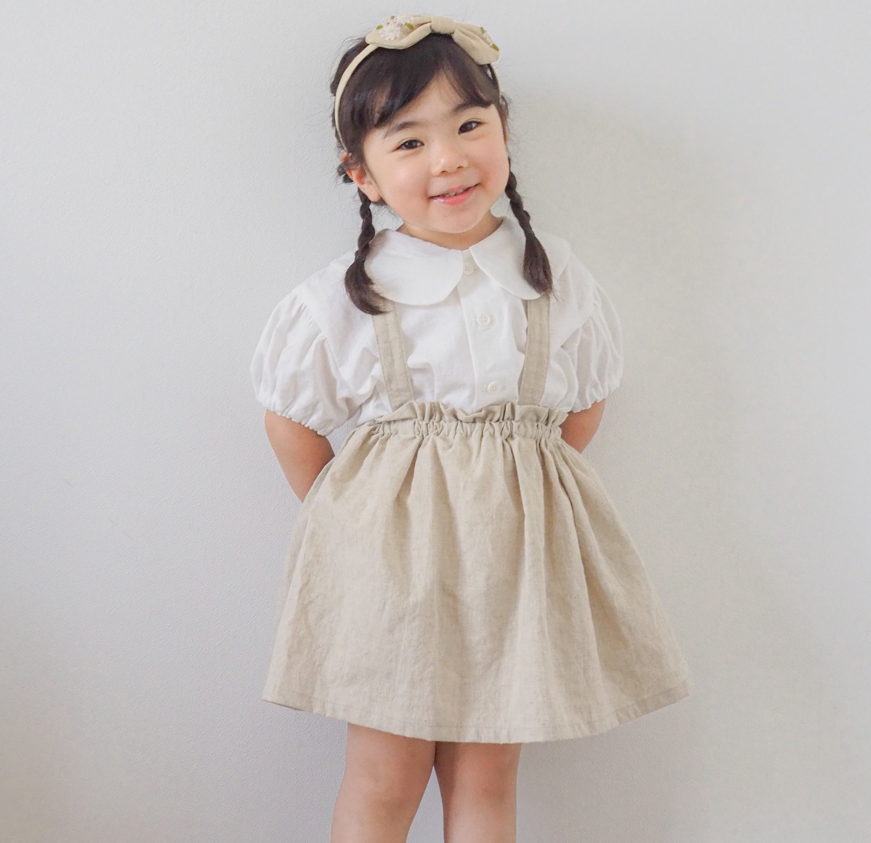 サスペンダースカート(ナチュラル)☆ベビー服 女の子 70サイズ