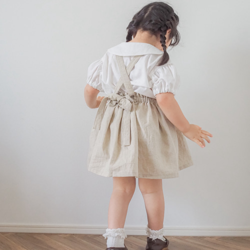 サスペンダースカート(ナチュラル) ｜70サイズ 80サイズ 90サイズ 100