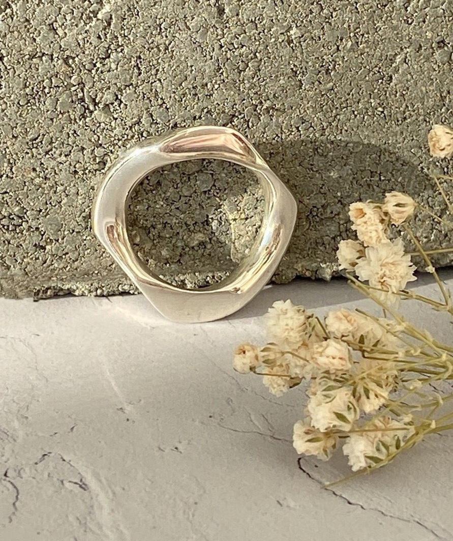 非定型鏡面カットシルバーリング RG54