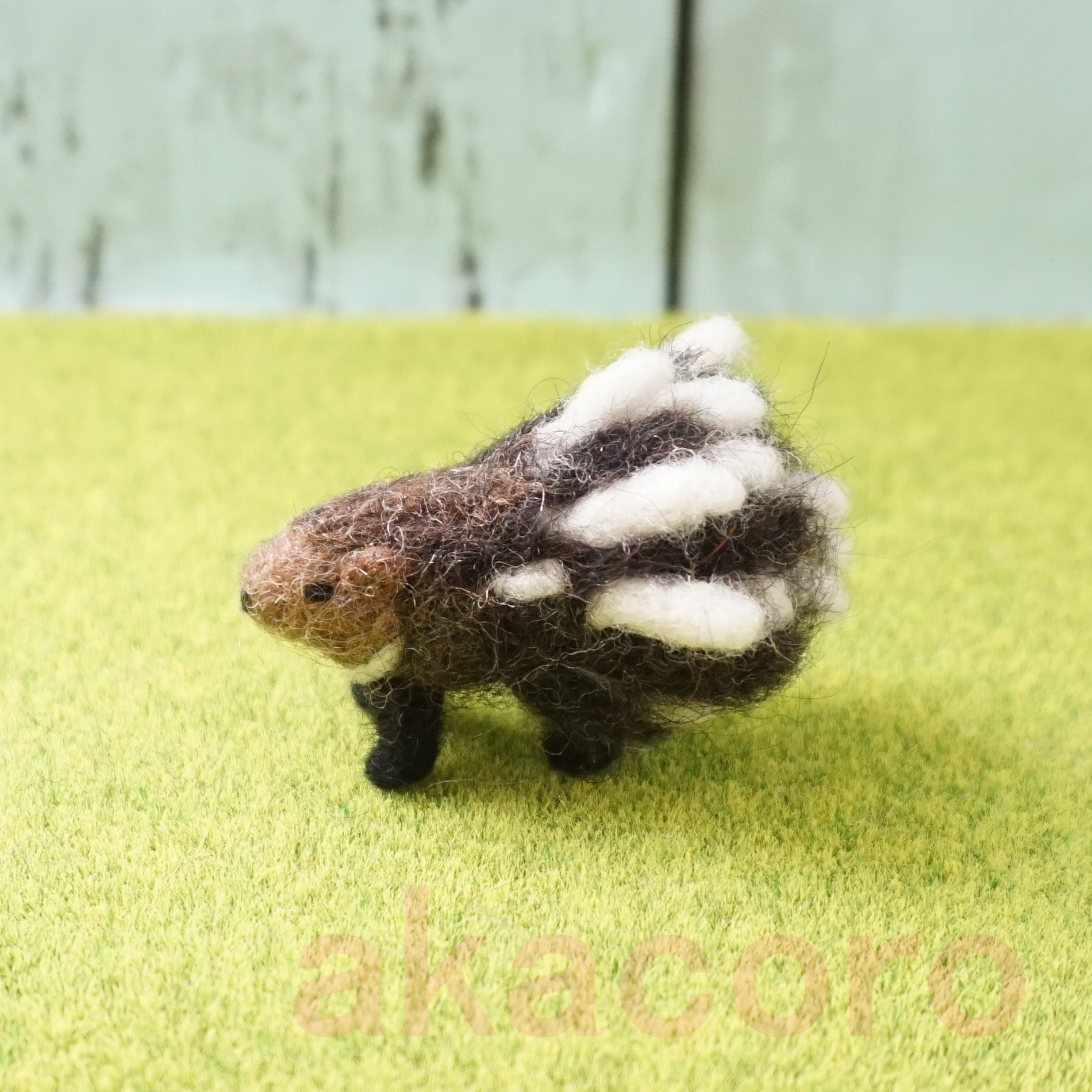 【受注制作作品】もこもこマスコット・U動物園シリーズ　ヤマアラシのニノジュン　☆羊毛フェルティング☆あかころ☆