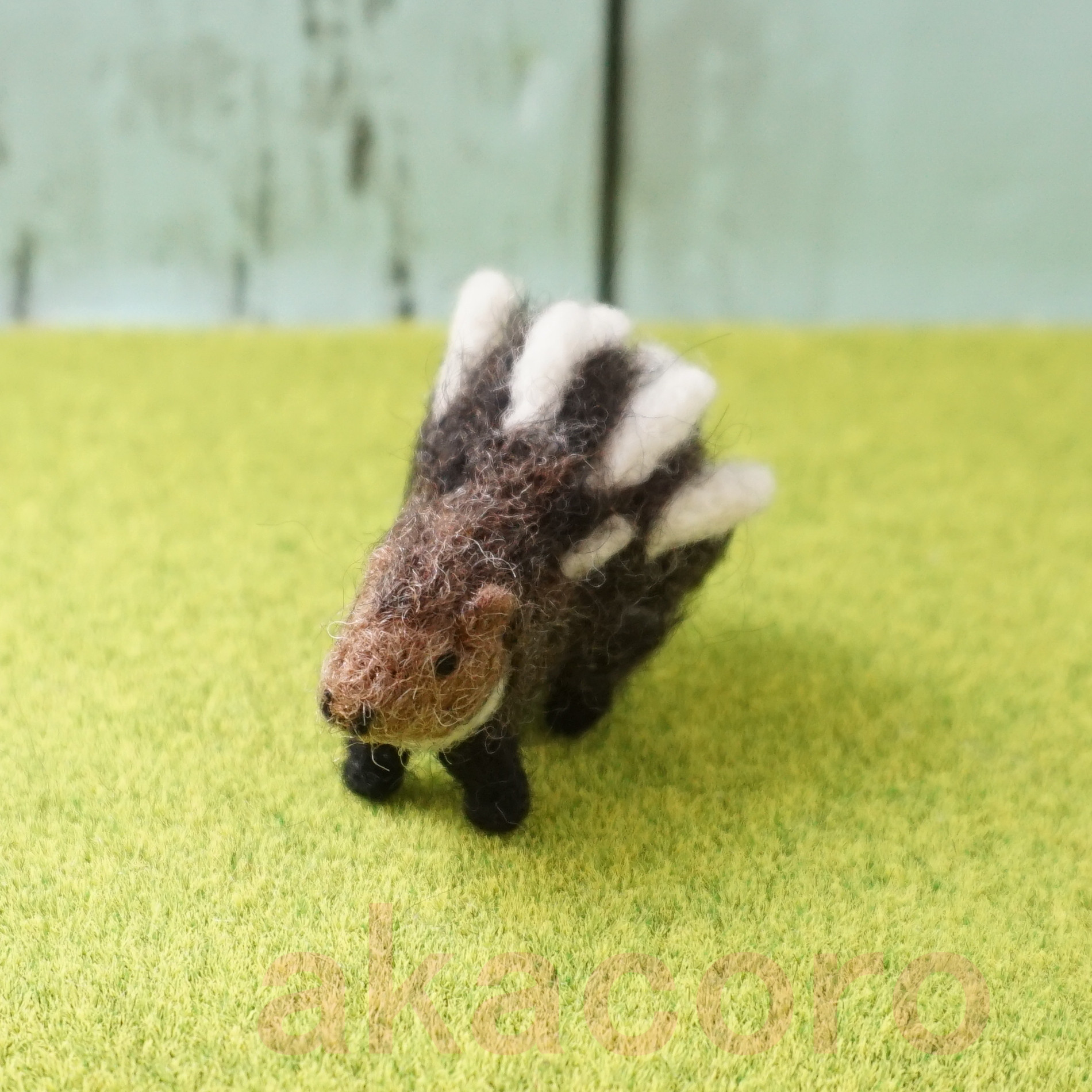 【受注制作作品】もこもこマスコット・U動物園シリーズ　ヤマアラシのニノジュン　☆羊毛フェルティング☆あかころ☆