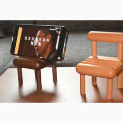 受注生産 職人手作り スマホスタンド iPhoneスタンド 木製雑貨 ギフト インテリア 無垢材 家具 おうち時間 LR 2枚目の画像