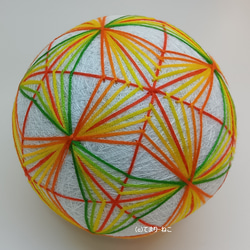 手毬猫の店 てまり「夏華」白地オレンジ2号 手まり 手毬 手鞠 四季の