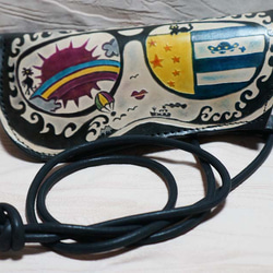 猫のデザイン　バッグ　財布等　レザークラフト 眼鏡ケースniji猫 catwalk oikawa 2枚目の画像