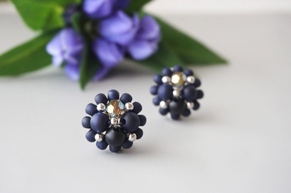 Kinonukumori 耳環/海軍藍/定制 第1張的照片