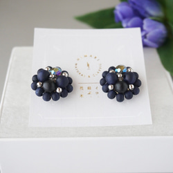 Kinonukumori 耳環/海軍藍/定制 第6張的照片