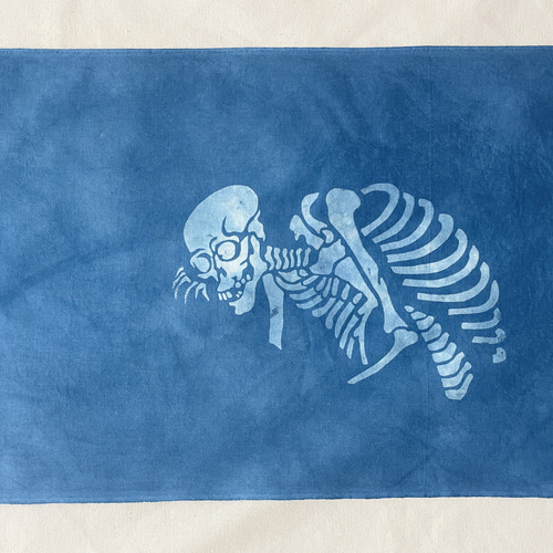 ○119.ピンクヘッド 骸骨さんのあみぐるみ ペット骨袋 骨壷カバー