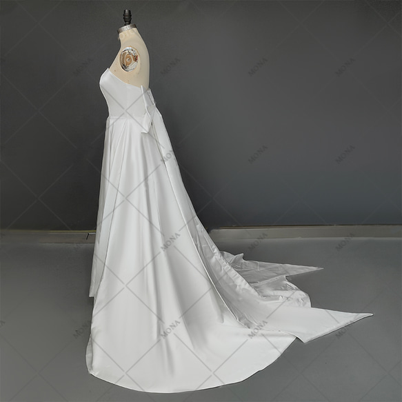 リボン ウェディングドレス 花嫁  披露宴 結婚式 二次会ドレス132 3枚目の画像