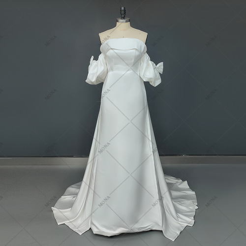 取り外し袖 2wayウェディングドレス ロングトレーンドレス135 ドレス  