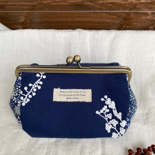 【該当者さま専用作品につきご購入不可となります】 mermaid平ポーチ／がま口 SOUBIEN がま口ポーチ 五色帆布堂 がまぐち 動物 ベージュ