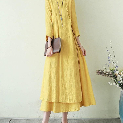 未使用✨12万 フォクシー ブロッサムリゾート リネンワンピース イエロー 38 未使用✨12万 フォクシー ブロッサムリゾート リネンワンピース