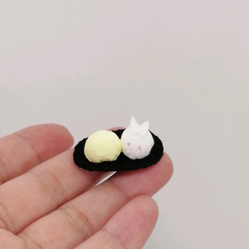 ちりめん歳時記「秋のお月見」 白うさぎのお月見 つまみ細工 その他