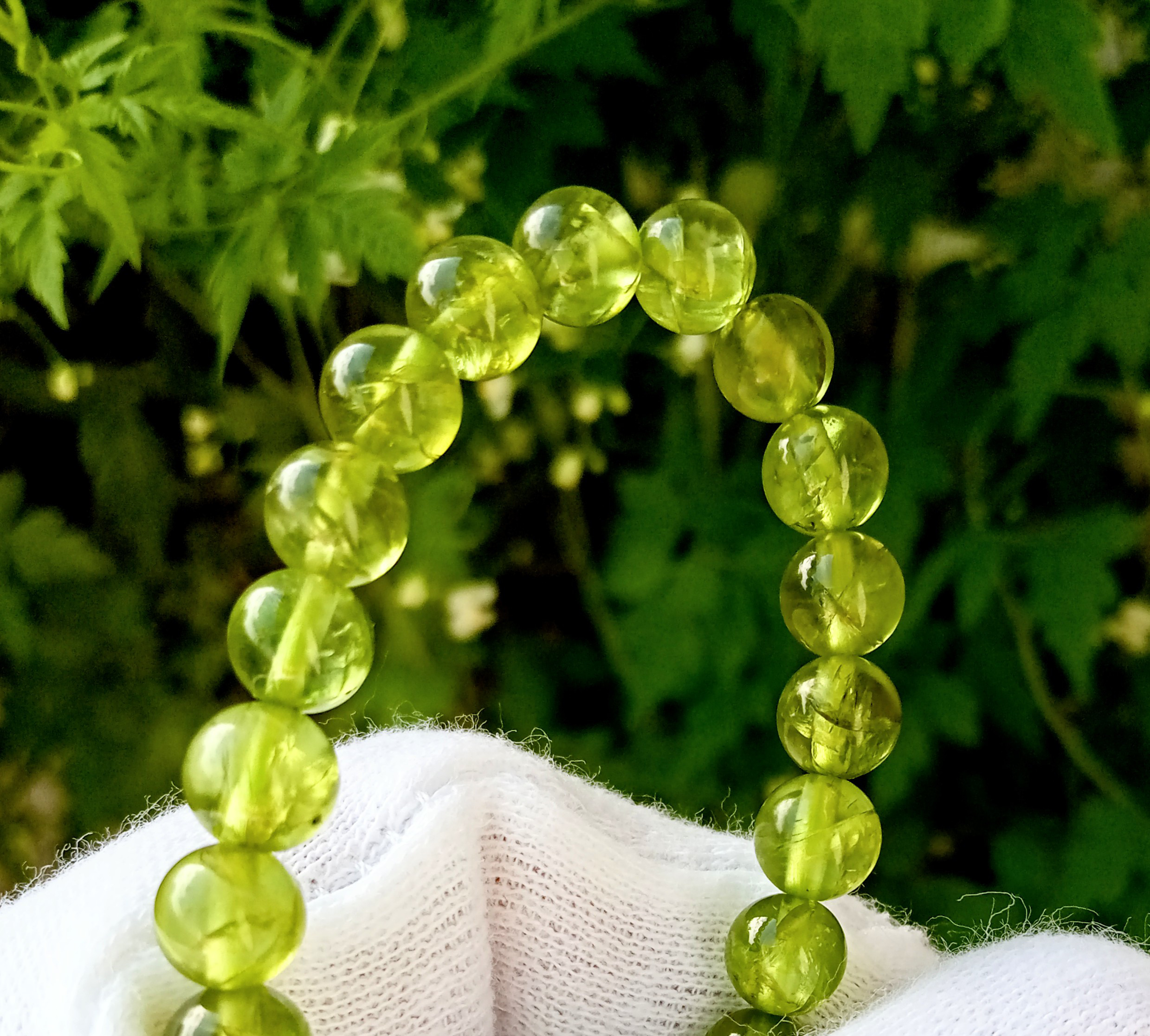 SALE✿天然色✿透明感　宝石質ペリドット 【女神ペレの涙と呼ばれる神秘石】ブレスレット