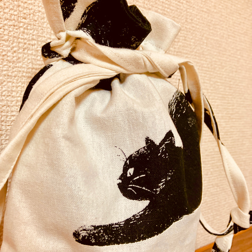 ◇冬のセール◇黒猫の猫バッグ。 エコバッグやマルシェバッグとして