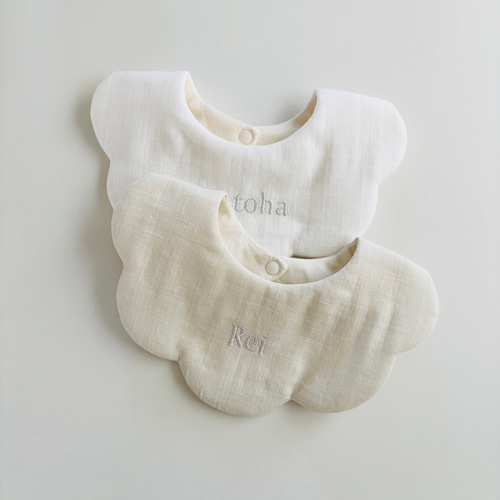 【オーダー停止中】オーガニックコットン もくもくスタイ 名入れスタイ 名入れ込み］8カラー もくもくスタイ ＊出産祝い＊ベビーギフト