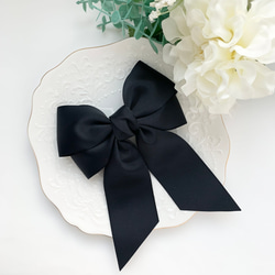ビッグダブルリボン 黒 ブラック フォーマル 冠婚葬祭 卒業式 入学式