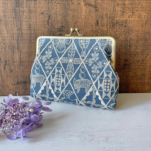 Sサイズ がま口 母子手帳ケース ミナペルホネン シンフォニー 大容量  