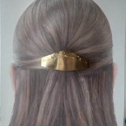 黃銅橄欖紋髮夾仿古風 第4張的照片
