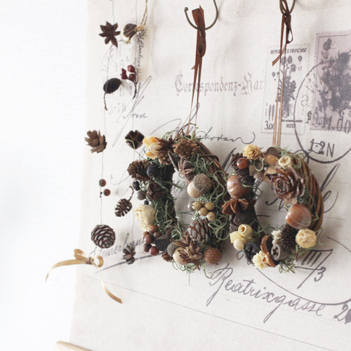 実りの秋 木の実ガーランド ドライフラワー petit chocolat 通販