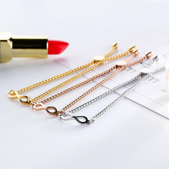 大人気!! ４℃ K18 シルバー サークルモチーフ ブレスレット サージカルステンレス ブレスレット インフィニティ♾ モチーフ