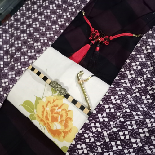 真鍮ブラス製 大正ロマン英ペニーコイン帯留 着物浴衣の帯締  