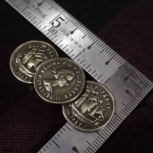 真鍮ブラス製 大正ロマン英ペニーコイン帯留 着物浴衣の帯締  