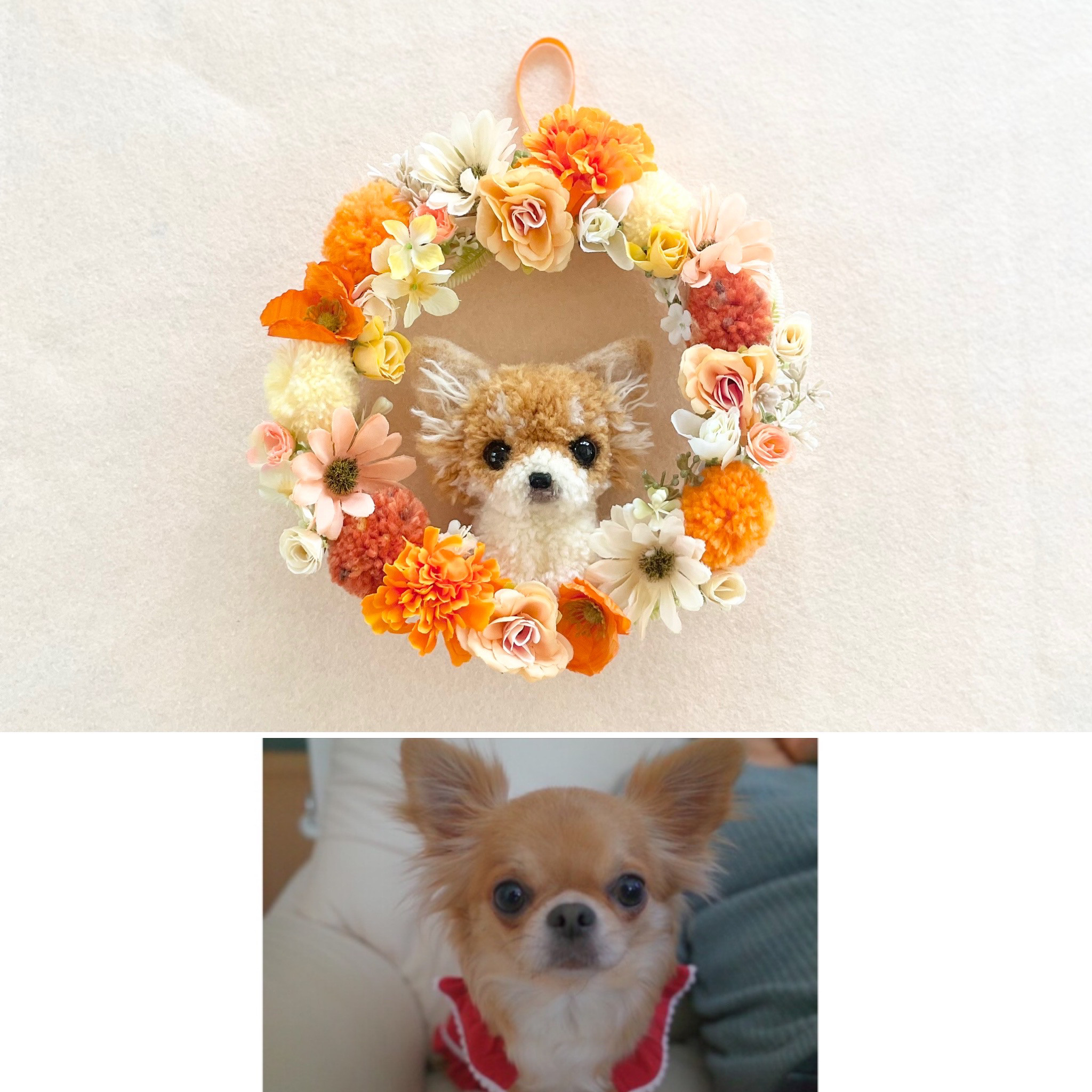 ぽん様専用「3ポメ~お花リース」「ポメと柴犬~インコS字飾り」