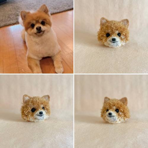 犬のうちの子ポンポンチャーム（お顔だけ） ポメラニアン ヨークシャ 