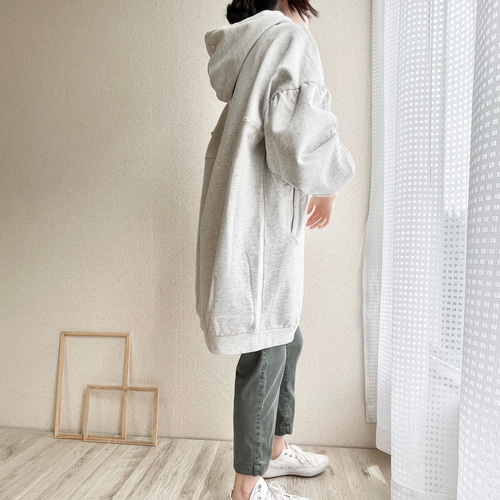 ゆるダボ BIGシルエットロングパーカー ソフト裏毛スウェット