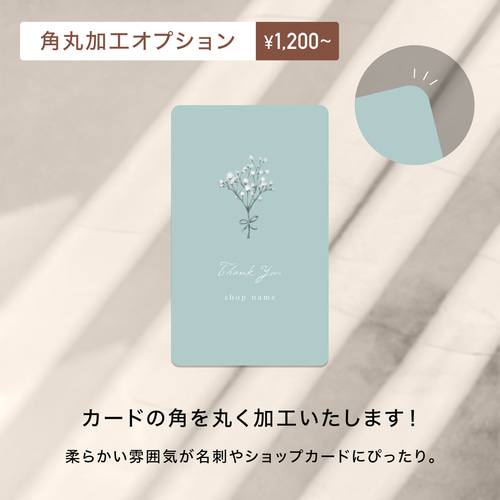 かすみ草×くすみカラー｜ショップカード｜名刺｜サンキューカード