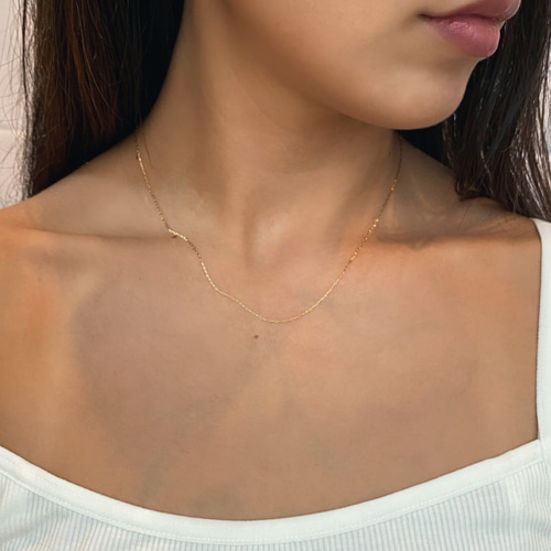 316L】0.8mm極細ネックレス/ gold/金属アレルギー対応