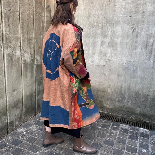 古布アレンジ両面コート】夢屋作家一点物オリジナル綿100