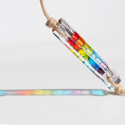 閃亮的彩虹色玻璃“彩虹[大號][7 種顏色]”手鍊/腳鍊[長度和金屬自由選擇] &lt;&lt;免運費&gt;&gt; 第3張的照片