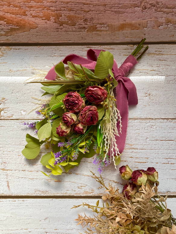薔薇のスワッグ、ナチュラルスワッグ 枯れないスワッグ 玄関スワッグ