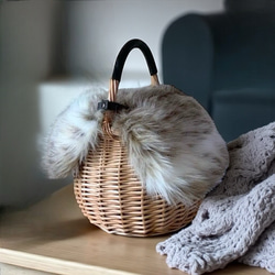 ナンタケットバスケットバントレイ ・ツイード生地&フォックス