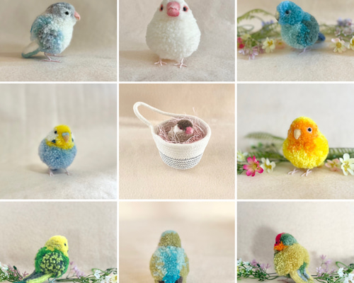 鳥さんのうちの子ぽんぽん（中サイズ） インコ セキセイインコ コザクラインコ マメルリハ 文鳥 ボタンインコ その他置物 kunchamy  通販｜Creema(クリーマ) 12417869