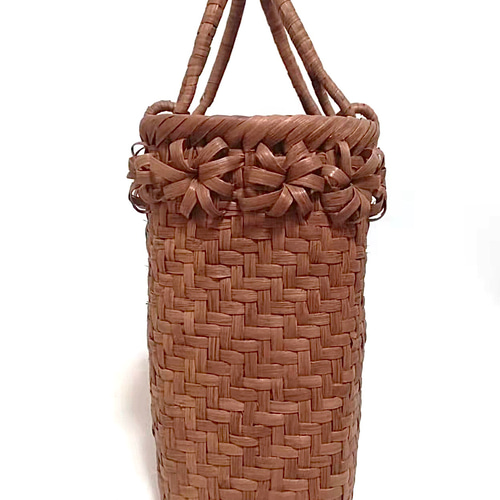 山葡萄バッグ(四角形一段立体花) かごバッグ 山葡萄バッグ魅力 通販  