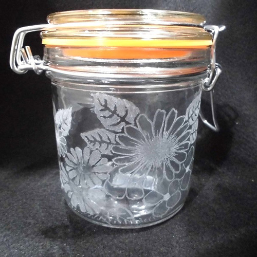 グラスリッツェン レバー式ガラスポット 花 保存容器・キャニスター