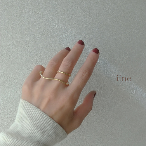 2本指リング*前後で印象変化*真鍮ダブルリング 指輪・リング iine