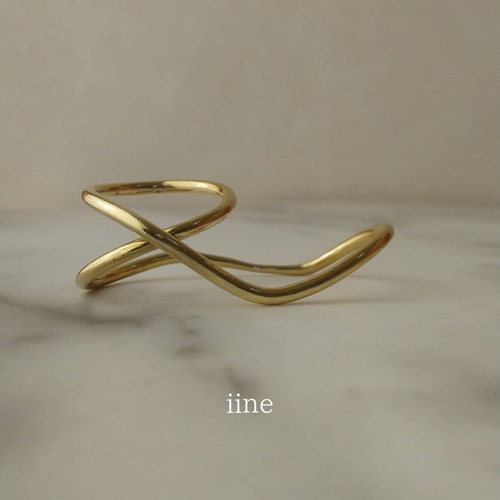 2本指リング*前後で印象変化*真鍮ダブルリング 指輪・リング iine