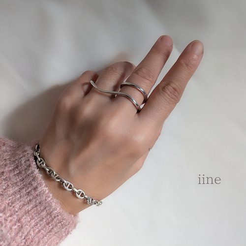 2本指リング*前後で印象変化*真鍮ダブルリング 指輪・リング iine