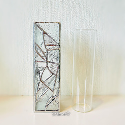 ステンドグラス　モザイクモザイクの花瓶(クリアー) 2枚目の画像