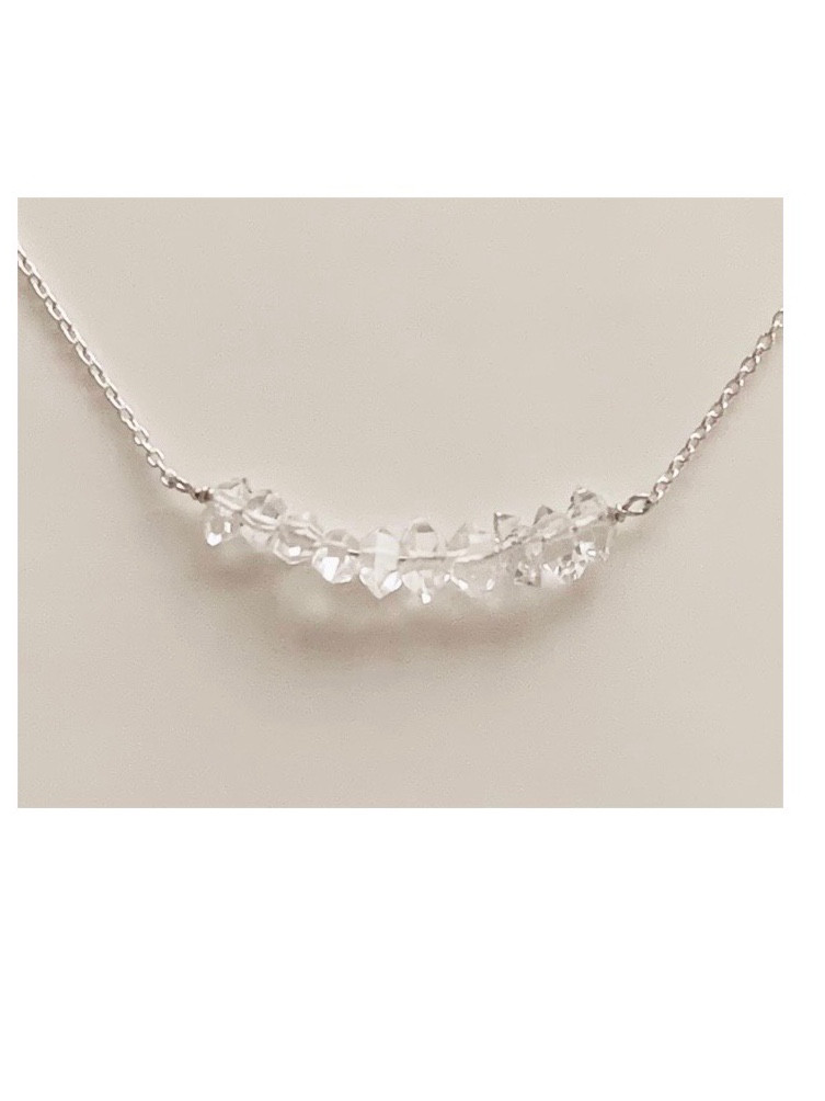 〈送料無料〉＊14kgf(ゴールド)ハーキマーダイヤモンド＊スマイルネックレス▪︎オーダーメイド▪︎受注後作製