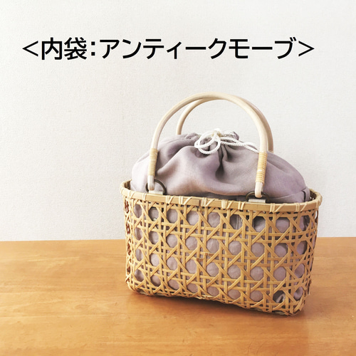 受注制作】八つ目編み きせかえ竹かごバッグ かごバッグ