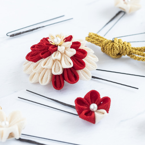 つまみ細工 髪飾り 成人式 卒業式 結婚式 七五三 753 前撮り 振袖