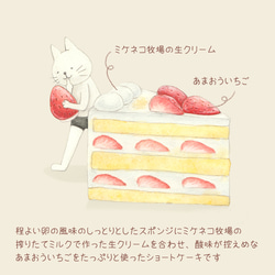 選べるショートケーキとネコぱんのTシャツ【受注制作】 4枚目の画像