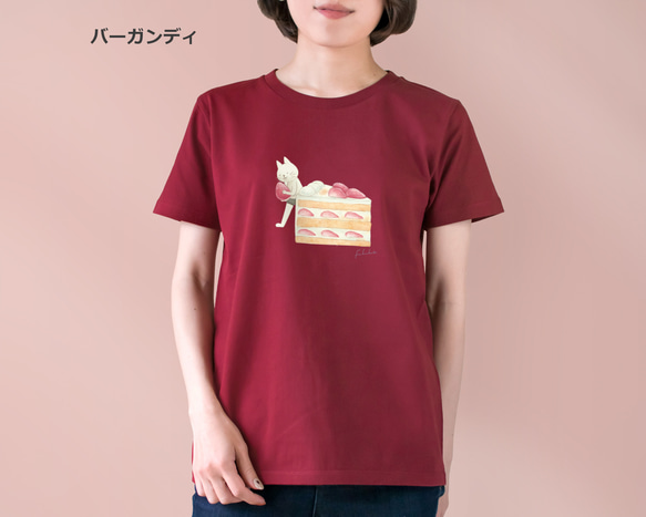 選べるショートケーキとネコぱんのTシャツ【受注制作】 7枚目の画像