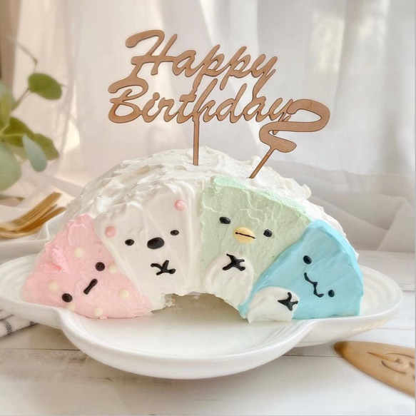 木製 ケーキトッパー 数字 バースデーケーキ 誕生日 クレイケーキ デコレーション 飾り ペット 7枚目の画像